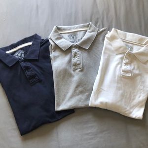 Roebuck & Co 3 Polo Shirts Blue, White, Gray XXL